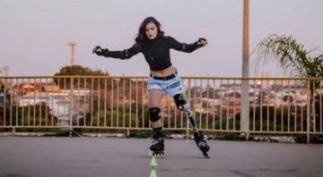 VDEO: Modelo de Bauru volta a patinar aps sofrer acidente e amputar perna
