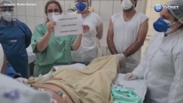 VDEO: Psicloga da Santa Casa de Osvaldo Cruz d a notcia ao marido que ele ser extubado