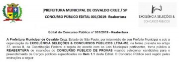 Instituto informa adequaes a Edital de Concurso da Prefeitura de Osvaldo Cruz para portadores de deficincia: conhea os detalhes