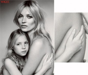 Filha de Kate Moss tem os dedos apagados por Photoshop em ensaio fotogrfico