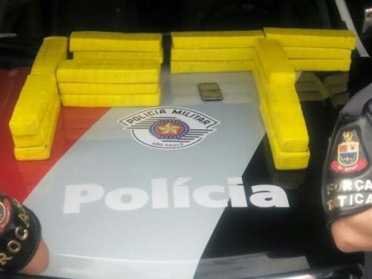 Tabletes apreendidos em lvares Machado pesaram 21kg de maconha (Foto: Cedida/Polcia Militar)