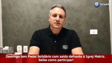 VDEO: Domingo tem Pedal Solidrio com sada defronte  Igreja Matriz
